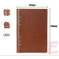 Journal sur papier personnalisé Diary PU Leather A5 Notebook avec 6 trous Clip Accept OEM